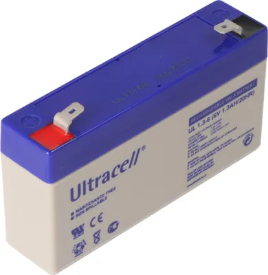 Obrázok produktu pre Ultracell UL1.3-6 6V 1,3Ah olovená batéria AGM olovená gélová batéria