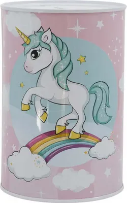 Produktbild von Kleines Einhorn Unicorn Kinder XL Spardose Sparschwein aus Weißblech 1000 ml