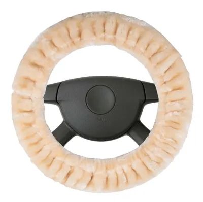 Produktbild von WALSER Lenkradbezug Teddy Plüsch, Lenkradhülle Kunstfell, Plüsch-Lenkradabdeckung, Lenkradschoner Lammfell-Optik vegan beige