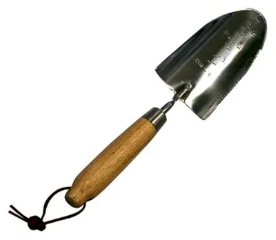 Produktbild von Blumenkelle aus Edelstahl mit Eschenholzgriff, Mehrfarbig, 32,5 x 8,3 x 4 cm