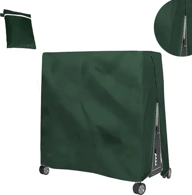 Produktbild von 210D wasserdichte Tischtennistisch-Abdeckung für den Innen- und Außenbereich – grüne, UV-beständige, strapazierfähige Oxford-Stoff-Tischplatten-Schutzhülle mit Reißverschluss und verstellbarem Kabel, 65 x 28 x 73 Zoll/ 165 x 70 x 185 cm