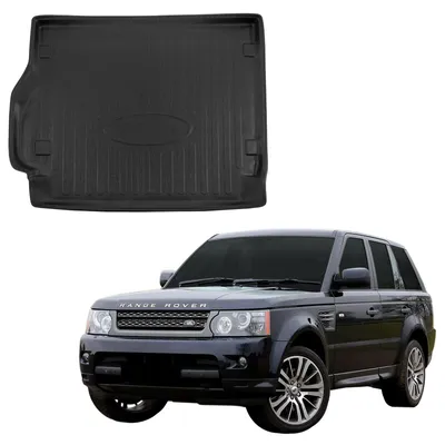 Image de Tapis De Coffre Sur Mesure Pour Land Rover Range Rover Sport 2005-2012, Noir, Antidérapant, Bord Haut, Toutes Saisons