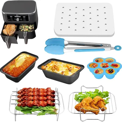 Image de Ensemble d'accessoires pour friteuse à air, comprenant 9 pièces pour la cuisson