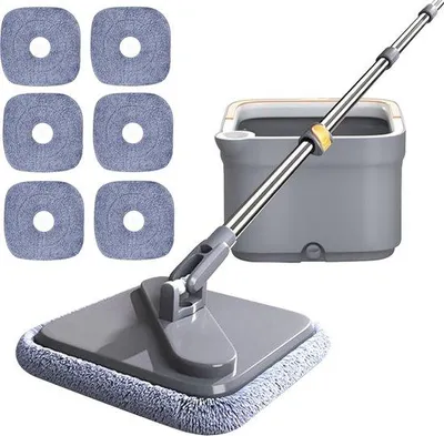 Produktbild von Selbstwaschbare Mop-Set 360° drehbar, ideal für Bodenreinigung