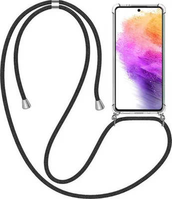 Productafbeelding van Telefoonkoffer geschikt voor Samsung Galaxy A73.5G, met telefoonkoord en bescherming tegen stoten - TPU achterkant, schokbestendig met band -Smartphonica