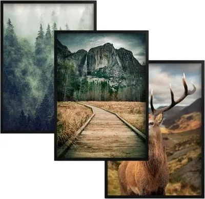 Immagine prodotto di Immagini Poster murale Set di montagne forestali Soggiorno Camera da letto Decorazione