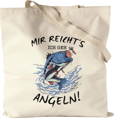 Produktbild von Mir Reichts Ich Geh Angeln Jutebeutel Stoffbeutel Canvas Angler Angeln Fische Angelzubehör Geschenkidee