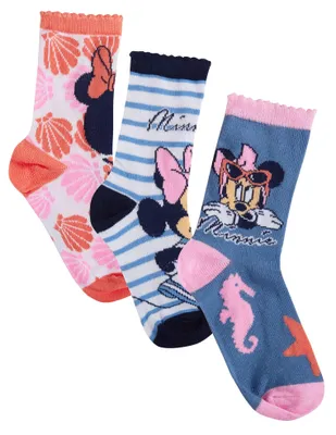Produktbild von Disney Mädchen Minnie Mouse 3er-Pack Socken für Kinder, Multipack-Söckchen für Kinder, Geschenk