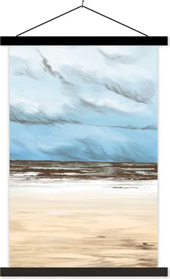Produktbild von MuchoWow® Textilposter Himmel - Strand - Meer 40x60 cm mit schwarzem Rahmen - Wanddekorationen