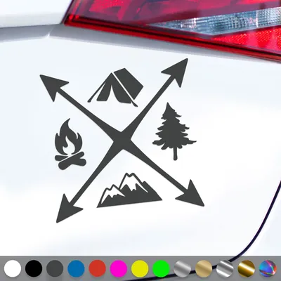 Produktbild von PantherPixel Camping Aufkleber Wandern Camper Bus Wohnmobil Zelten Sticker Auto Geschenkidee Farbe Dunkelgrau