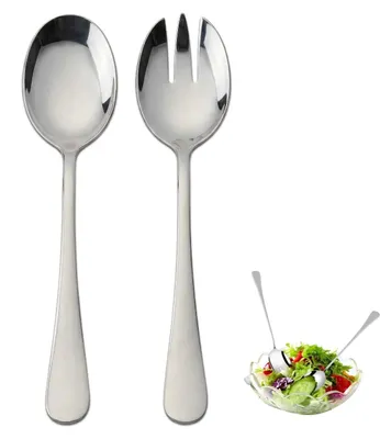 Salatbesteck 2-teilig, 28 cm, Edelstahl, silber, Löffel & Gabel