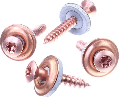 Produktbild von SECCARO Spenglerschraube 4,5 x 25 mm, verkupfert, Edelstahl A2, EPDM-Dichtscheibe 15 mm, TX / Innensechsrund, 100 Stück