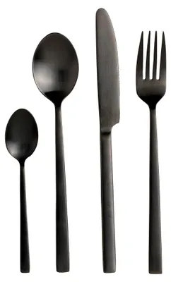 Produktbild von Besteckset für 4 Personen, 16-teilig, Edelstahl, Mattschwarz