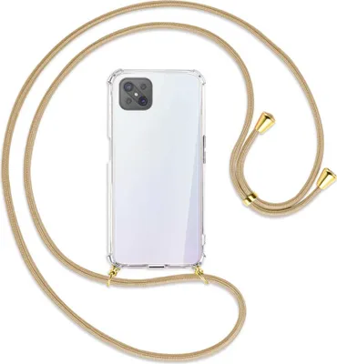 Produktbild von Handykette Backcover-Schutzhülle mit Band (Metall goldfarben) für Oppo A92S / Reno4 Z 5G - caramel