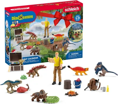 Produktbild von SCHLEICH Dinosaurs | Adventskalender 2025-98984 | mit beweglicher Figur Luis, 6 Mini Dinos, Schatzkiste & vielem Zubehör | Dinosaurier Spielzeug & Geschenkidee für Kinder ab 5 Jahren | 24 Teile