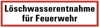Produktbild von Aufkleber nach DIN 4066 " Löschwasserentnahme für Feuerwehr " 210x74 mm