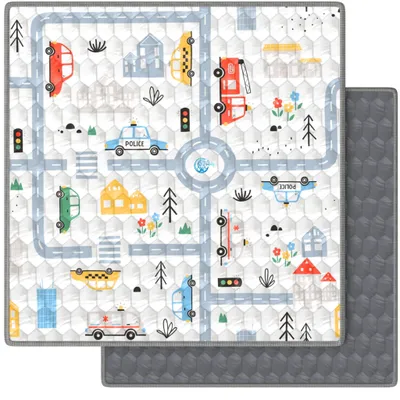 Obrázek produktu pro Podložka na plazení pro děti skládací 127x127cm x 2,5cm Ochrana podlahy proti pádům Podložka na hraní pro děti - silná podložka na hraní neklouzavá a omyvatelná - hrací koberec Monte