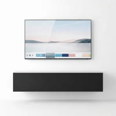 Produktbild von InnoFurn TV-Lowboard Vela, hängend, Weiß matt/Schwarz matt, 139 x 31 x 27 cm