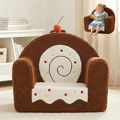 Zdjęcie produktu dla Kanapa dla dzieci, miękka mini sofa sherpa dla dzieci, brązowa, 1 do 6 lat, do pokoju zabaw