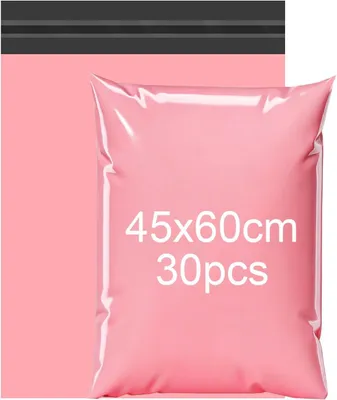 Produktbild von Versandtaschen 45 x 60 cm, 30 Stück, rosa, Kunststoff, für Kleidungsversand