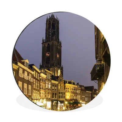 Produktbild von MuchoWow® Aluminium Wandkreis Utrecht - Wasser - Licht Ø 90 cm Wanddeko Modern Wohnzimmer - Mauerkreis - Wandbilder - Runde Bild - Bild aus Aluminium - Schlafzimmer - Wohnzimmerdekoration - Wand Dekoration