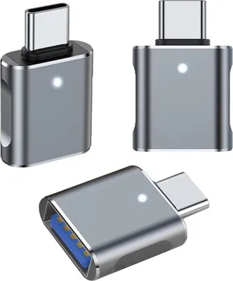 Image de 3 adaptateurs USB-C vers USB 3.0 OTG, couleur grise