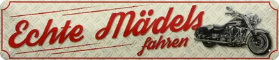 Produktbild von Metallschild im Retro-Stil mit Motorrad-Aufschrift