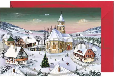 Produktbild von Miniadventskalender im Grußkartenformat mit liebevollen Bildchen
