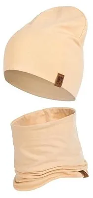 Zdjęcie produktu dla Czapka beanie komin zestaw bawełna dziewczynka chłopiec jesień