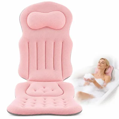Imagen del producto de Almohada para bañera, de 62 x 67 x 38 cm, con reposacabezas y ventosas, para mayor relajación