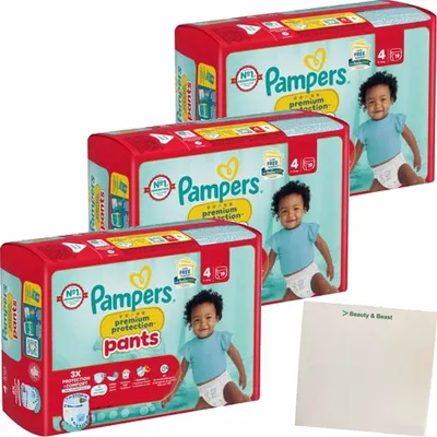 Produktbild von Pampers Premium Protection Pants Gr.4 3er Pack (3x19er Packung) + usy Block