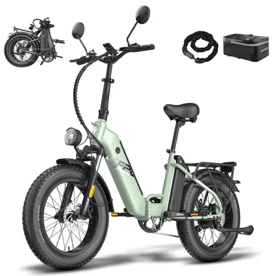 Produktbild von Motorrad Faltbares 20 Zoll Max 45 km/h 500 W Akku 48 V 24 Ah bis zu 120 - 150 km Wasserdicht IPX4 Motorräder, Grün