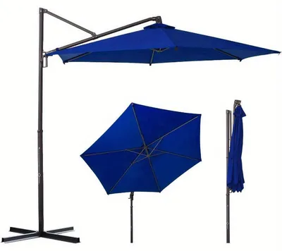 Image de Parasol de jardin en aluminium – Parasol rond pour terrasse, diamètre 300 cm, avec protection UV50+ et mécanisme d'inclinaison rotatif à 360°