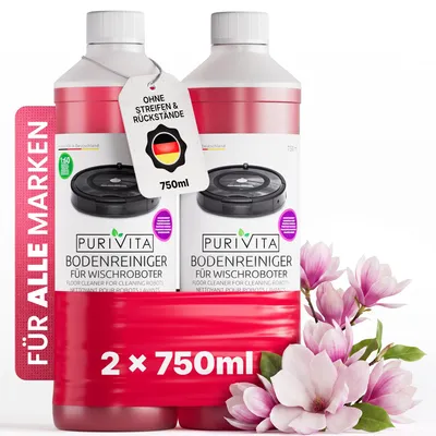 Produktbild von PURIVITA® Wischroboter Bodenreiniger Konzentrat, 2 x 750 ml Magnolienduft