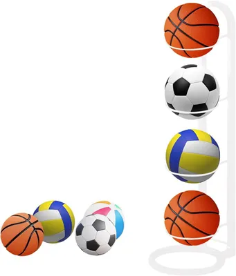 Produktbild von Ballenständer aus Eisen, vertikale Ballaufbewahrung für Basketball, Fußball, Volleyball, 1 Stück, für