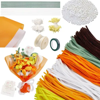 Pfeifenreiniger-Set, 600 Stück, 6 Farben, für Blumen und Basteln
