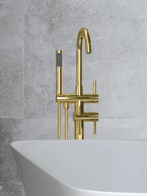 Produktbild von BADLAND Badewanne Freistehende Wannenarmatur Illusion II Gold