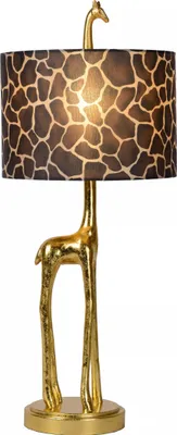 Zdjęcie produktu dla Lampa stołowa z abażurem Extravaganza złoto-brązowa 1xE27x60W tkanina wym:60,5x25x25cm IP20 Lucide