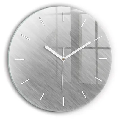 Produktbild von Wallfluent Wanduhr – Stilles Quarzuhrwerk - Uhr Dekoration Wohnzimmer Schlafzimmer Küche - Zifferblatt mit Striche - weiße Zeiger - 30 cm - Metallwand