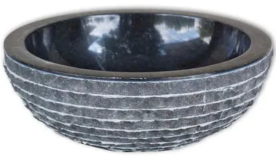Produktbild von vidaXL Waschbecken Marmor 40 cm Schwarz
