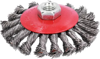 Produktbild von Twist Drahtbürste Rad geknotet Schleifer Cup Schleifen Rost Farbe Entfernung Werkzeug M10x1,5 Mutter 4in