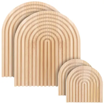 Boho-Wandregale aus Holz, Regenbogen-Design, 4er-Set