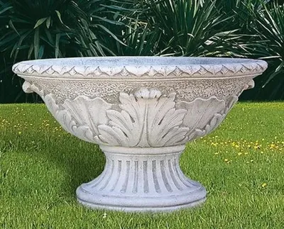 Produktbild von Casa Padrino Luxus Barock Blumentopf Grau Ø 100 x H. 60 cm - Runder Barockstil Pflanzentopf aus hochwertigem Carrara Marmorkies - Barock Garten Deko - Luxus Qualität - Italy