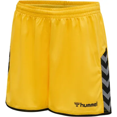 Produktbild von Hummel Authentic Poly Shorts Damen, SPORTS YELLOW/BLACK, S