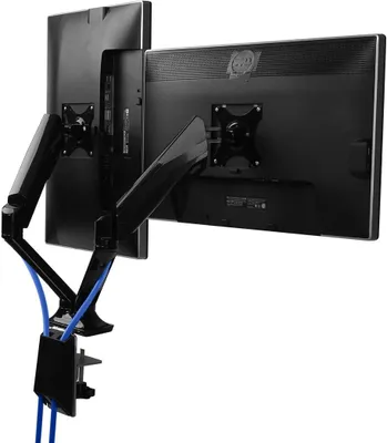Produktbild von Fleximounts F6D Gasdruck 10"-30"(25-76cm) Tischhalterung Monitorhalter Monitorhalterung Standfuß Fuer 2 Monitore LCD LED TV Bildschirme Flachbildschirm, Belastbarkeit:2-9 kg (für 2 Monitore 10"-30")