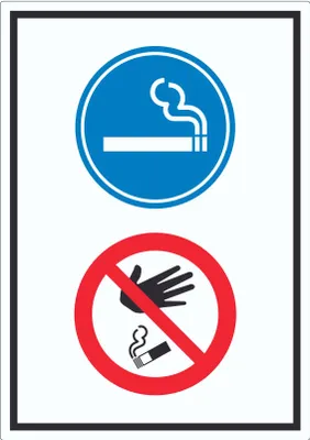 Produktbild von Aufkleber Raucherbereich Boden verboten Symbol A9 (37x52mm)