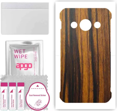 Produktbild von apgo Rückseite Schutzfolie, Skin, kompatibel mit Samsung Galaxy Xcover 3 G389F, Hinten Displayschutzfolie aus Vinylfolie, kratzfest, einfache Montage - Tigerwood