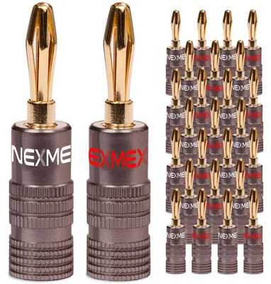 Produktbild von 28x Bananenstecker NEXMEX Ultimate 24K vergoldet High End Stecker Kabel bis 6mm²