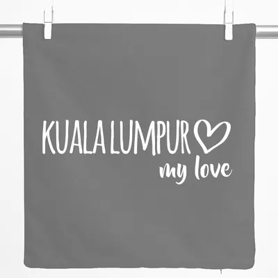 Produktbild von Huuraa Kissenbezug Kuala Lumpur my love 40x40cm Steel Grey Baumwolle Dekokissenbezug Geschenkidee