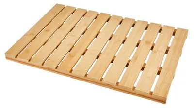 Image de Tapis de bain en bambou, design élégant - Tapis de douche antidérapant - Tapis de bain - Tapis pour sauna - Bambou durable - Sécurité accrue